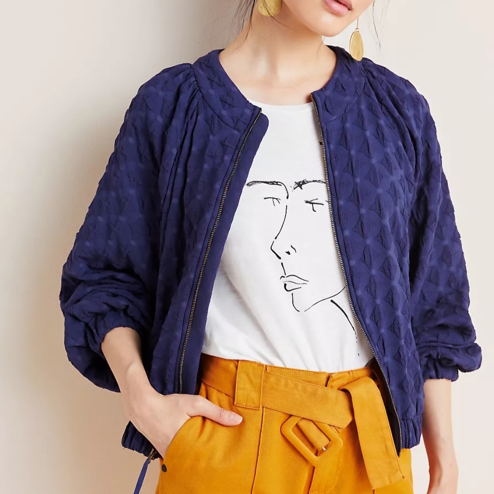 Amadi Textured Bomber Jacket, Small